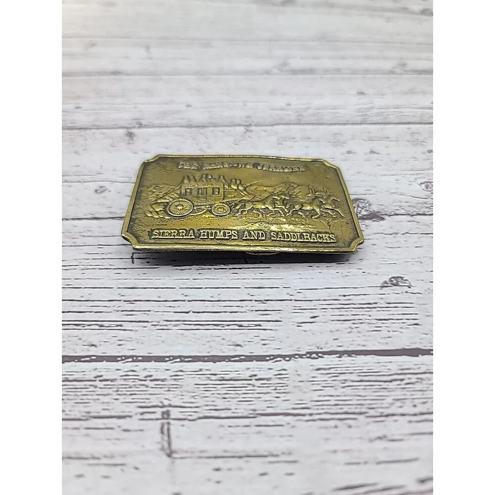 The Hangtown Jerkline Sierra Humps & Saddlebacks Cowboys Stage Coach Belt Buckle